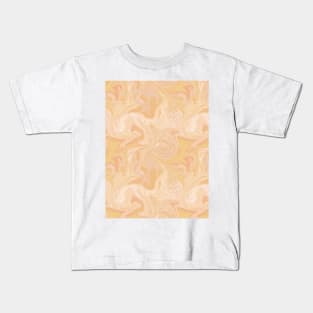 Pastel Orange Silk Marble - Digital Liquid Paint Kids T-Shirt